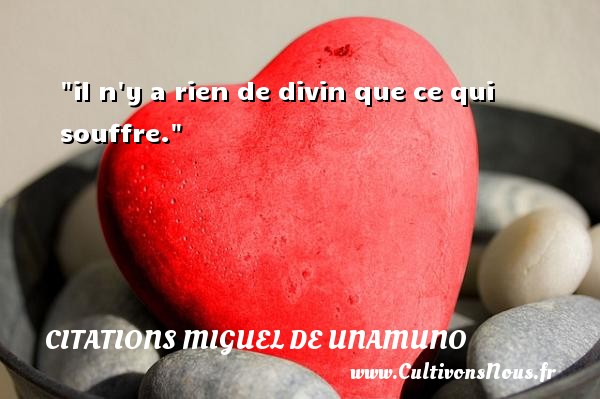 il n y a rien de divin que ce qui souffre. CITATIONS MIGUEL DE UNAMUNO